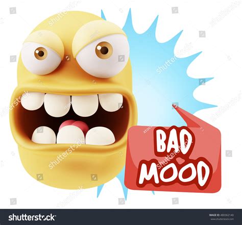 3d Rendering Angry Character Emoji Saying Stock Illustration 480362140