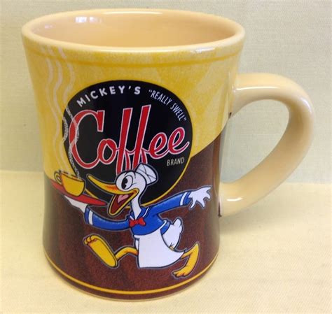 Disney Mickeys Really Swell Coffee Brand Donald Duck Yellow Mug