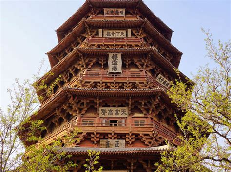 Famous Ancient Chinese Wooden Architecture Pagoda Palace Or Temple