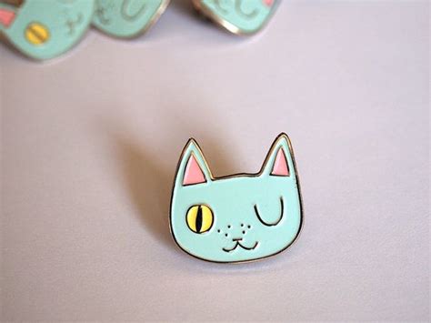 Enamel Cat Lapel Pin Cat Pin Enamel Pin Enamel Cat Pin Etsy Cat