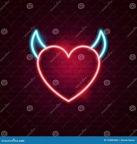 Heart Neon Sign Neon Like In Speech Bubble On Brick Wall Romantic Light Banner Bright Night