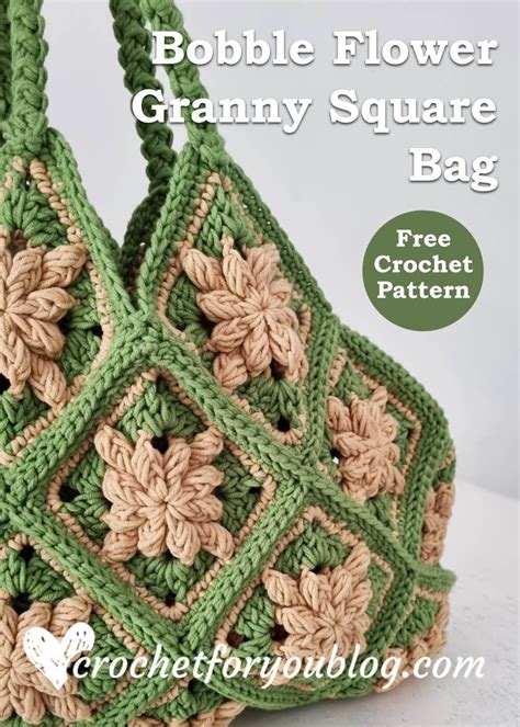 Crochet Bobble Flower Granny Square Bag Crochet For You Crochet