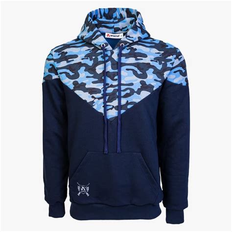 Arsenal Blue Camo Cotton Poly Relaxed Fit Ascend Pullover Hoodie At K Var