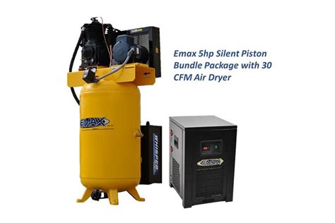 Emax 5 Hp Air Compressor With 30 Cfm Air Dryer Single Phase Silent