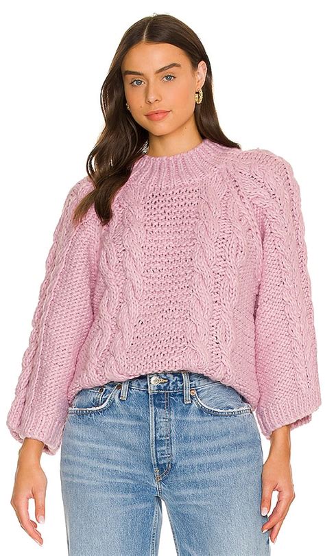 For Love And Lemons Andie Oversized Sweater In Light Pink Revolve