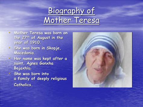 Ppt Mother Teresa Powerpoint Presentation Free Download Id5485661