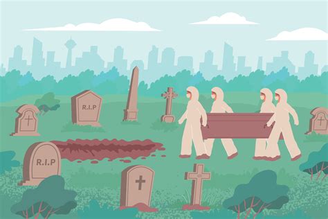 Covid Funeral Composition Vector Art At Vecteezy