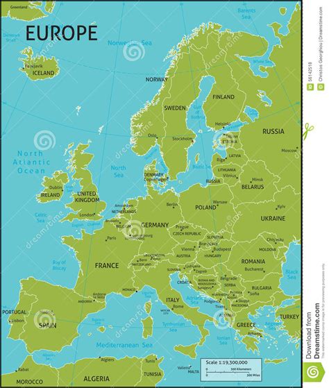 Map Of Europe Stock Vector Image 56142518