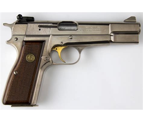 Belgian Browning Hi Power Nickel 9mm Pistol