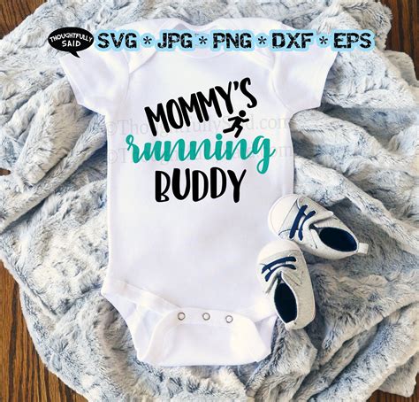 Mommys Running Buddy Svg Design  Dxf Png Eps Vector Etsy