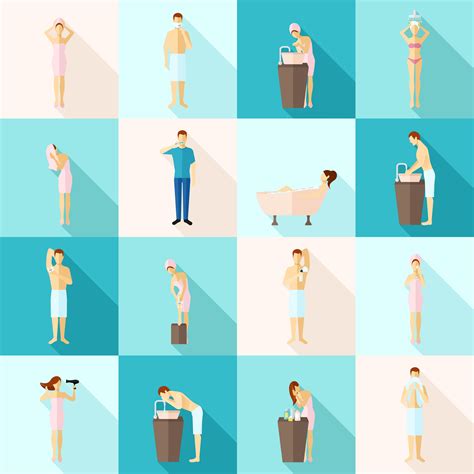 Personal Hygiene Flat Icons Set Download Free Vectors Clipart Graphics And Vector Art