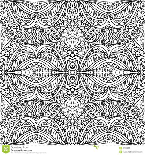 Abstract Mandala Seamless Coloring Page Stock Illustration