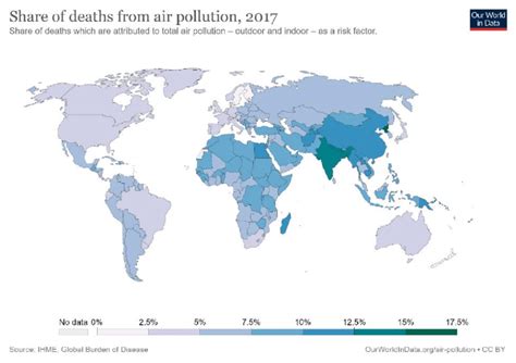 This Figure Shows The Share Of Deaths From Air Pollution In 2017 Download Scientific Diagram