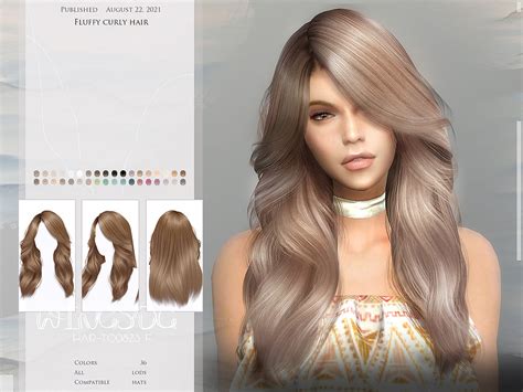 Wings To0823 Fluffy Curly Hair By Wingssims At Tsr Sims 4 Updates