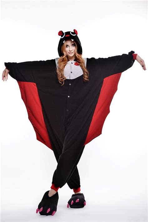 Cosplay Costume Black Bat Cartoon Animal One Piece Sleepwear Pyjama