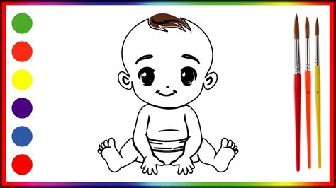 How To Draw Baby Drawing Baby Coloring For Kids Easy Drawing