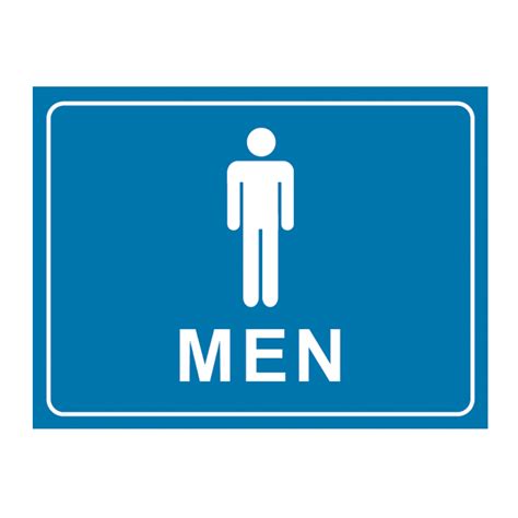 Urban Print Safety Sign Bathroom Sign Mens Bathroom Sign Blue