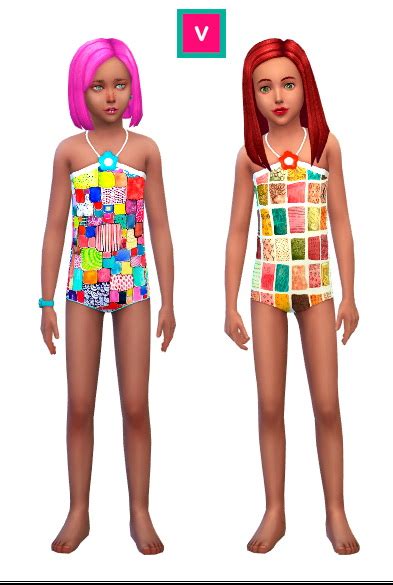 Holiday Girls Swimsuit Sims 4 Female Clothes