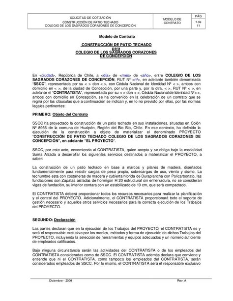 Modelo Contrato De Obra Civil Colombia 2019