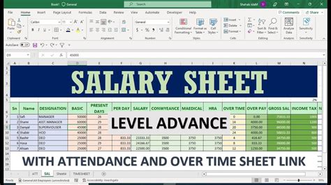 How To Make Salary Sheet In Excel With Formula And Link With Overtime