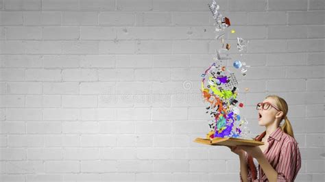 Girl Excited With Book Stock Image Image Of School University 56166855