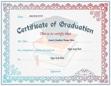 Graduation Certificate Wording Samples Master Template