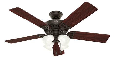 Hunter 52 Studio Series New Bronze Ceiling Fan With Light Kit And Pull