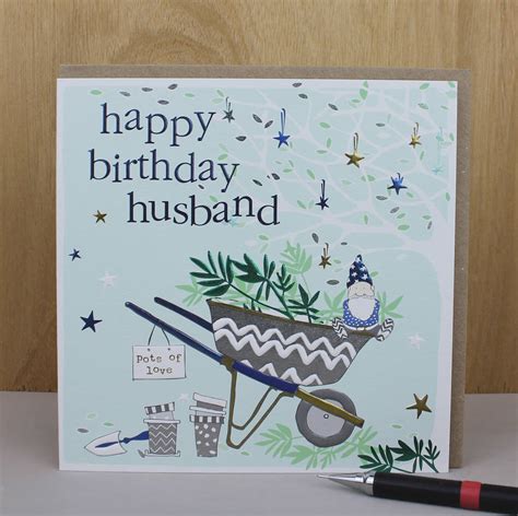 Happy Birthday Husband Card Gardening Theme By Molly Mae