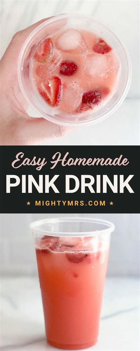 Easy 3 Ingredient Pink Drink Mighty Mrs Super Easy Recipes Recipe Strawberry Drinks