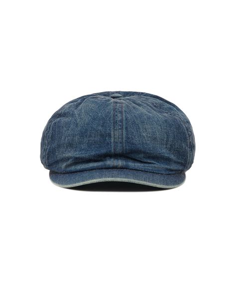 Genuine Ralph Lauren Double Rl Rrl Denim Newsboy Cap Hat Blue Ebay