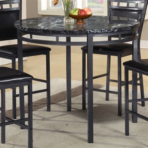 Shop Best Quality Furniture Round Counter Height Faux Marble Dining