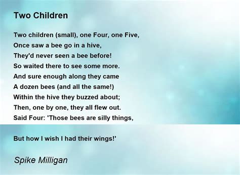 Two Children Two Children Poem By Spike Milligan