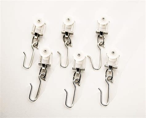 Curtain Track Roller Hooks 10 Pcs Ceiling Curtain Track Runner With