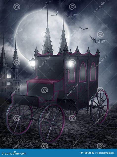Gothic Carriage Stock Illustration Image Of Blue Gothic 12561848
