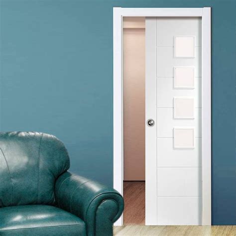 Door with all sliding pocket hardware included. Palermo Single Evokit Pocket Door - Frosted Glass - Primed ...