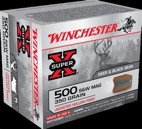 Winchester Super X Handgun 500 Sandw Magnum 350 Grain Jacketed Hollow