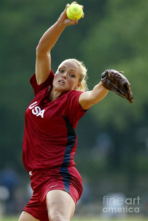 Pitcher Jennie Finch Delivers A Pitch Photograph By New York Daily News