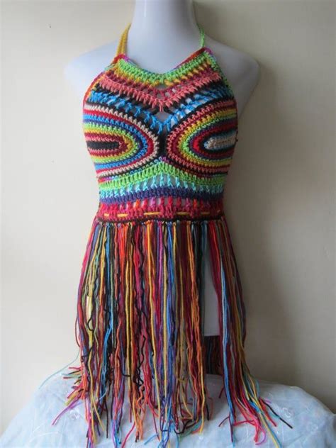 Hippie Crochet Top By Elegantcrochets Crochet Halter Tops Bikini