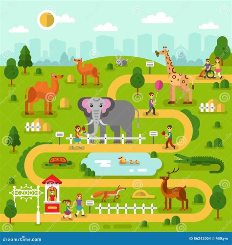 Zoo Map Vector Illustration 86242004