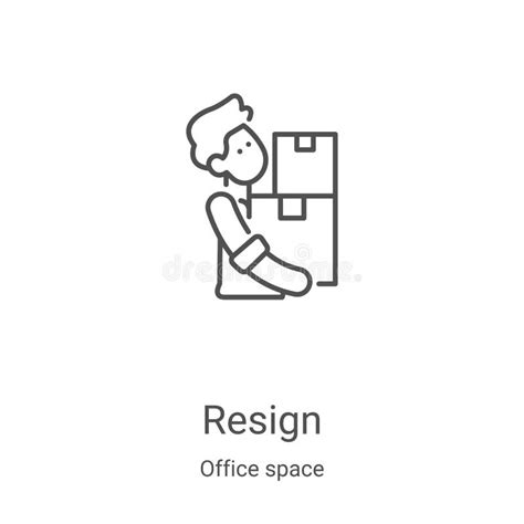 Resign Icon Vector From Office Space Collection Thin Line Resign