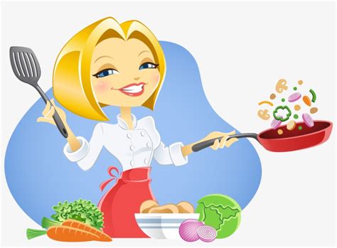 Png Clipart Source Lady Cooking Chef Clip Art Transparent Png