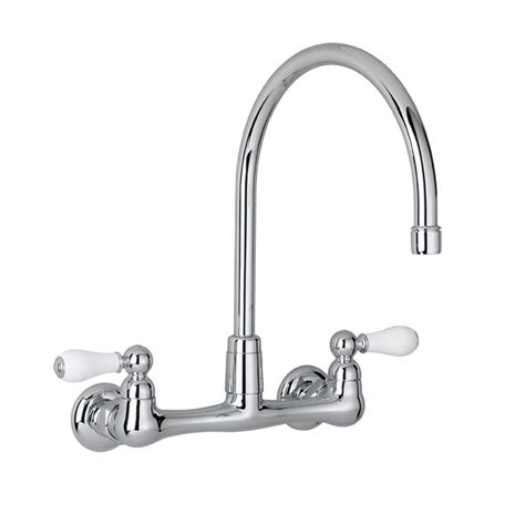 Elkay 4 centerset with exposed deck laminar flow faucet with 8 gooseneck spout 4 wristblade handles chrome. American Standard Heritage 2-Handle Wall-Mount Kitchen ...