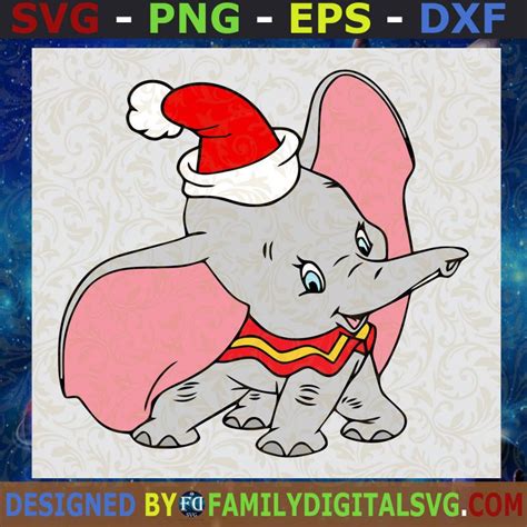 Dumbo Christmas Svg Png Eps Dxf Disney Dumbo Santa Hat Svg Disney