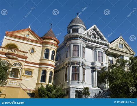 Colorful Victorian Houses In San Francisco Stock Image Image Of House