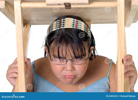 Girl Hiding Under Table Royalty Free Stock Image Image 6305476