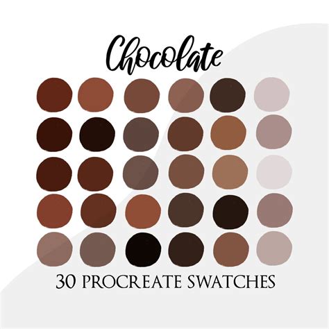 procreate palette swatches procreate chocolate palette brown colour palette brushes latte