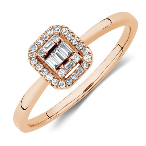 Promise Ring With 015 Carat Tw Of Diamonds In 10ct Rose Gold