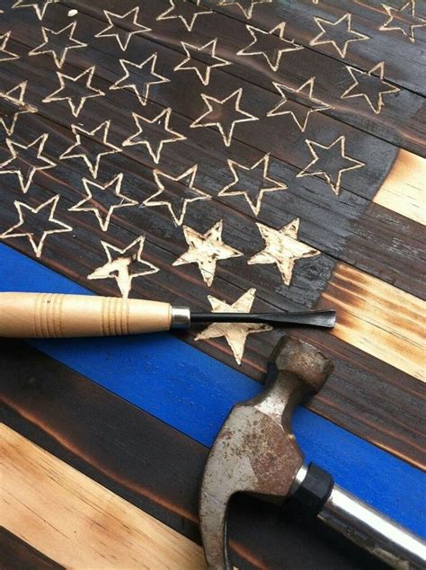 Glue the flag together using minimal wood glue to avoid lots of squeeze out. Pin on AMERICA!