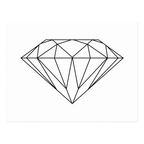 Diamond Drawing Black And White Modern Postcard Diamond