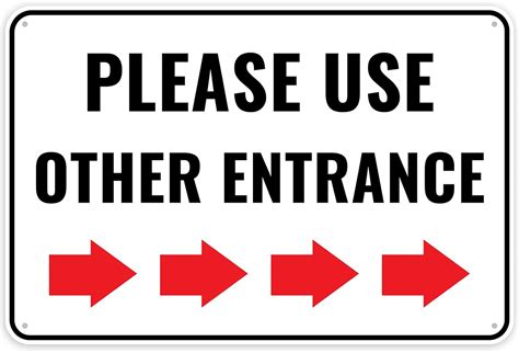 1pc Please Use Other Door Sign Right Arrow 12 X 8 Inches